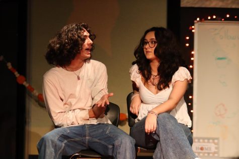 Senior Brayan Junco and sophomore Alexa Torrens perform The Marriage Counselor. 