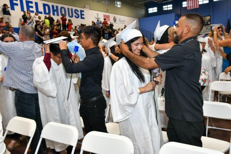 Evelyn Cervantes is capped by a loved one. 