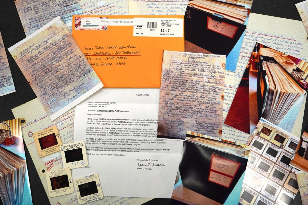 The envelope art teacher Jaime West received was a small sample of the 35 years of materials she would inherit from a retiring teacher from New York.
