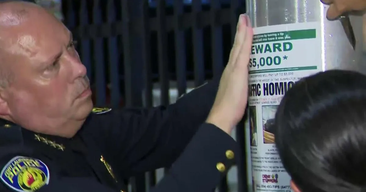 Family members and police post flyers after a fatal Fort Lauderdale hit-and-run